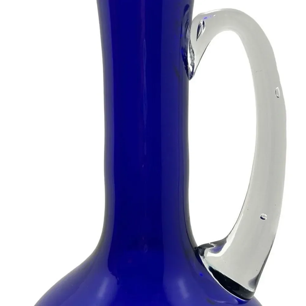 Vtg Handmade Glass Pitcher 12